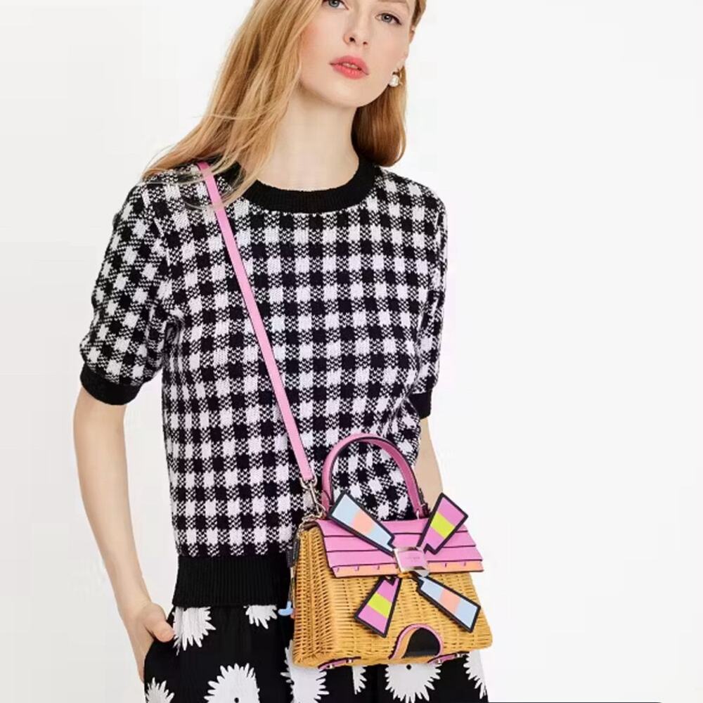NWT Kate Spade Tee Time Wicker 3D Windmill Top-handle Bag - Picture 10 of 12